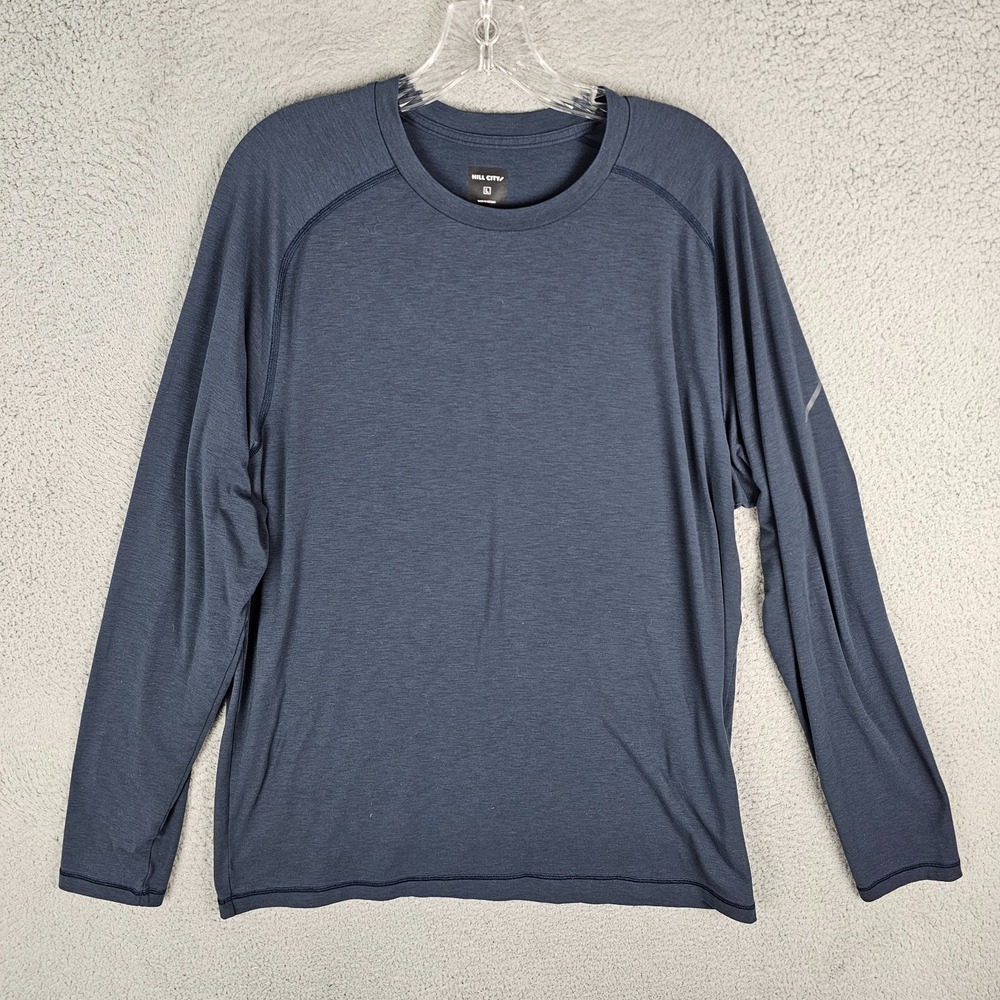 Hill City Training Tee Shirt Mens L Stretch Performance Base Layer Long Sleeve